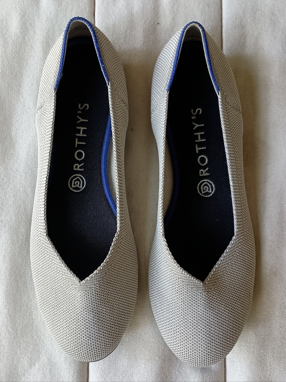 Rothy's Women's Cream Grey Ballet Flat - Slip-On Comfort_10.5